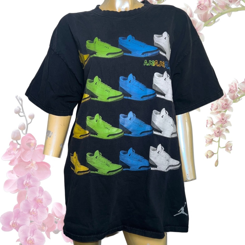 Jordan Men's 2XL Black Vintage AJ3 Graphic T-Shirt Jumpman Logo